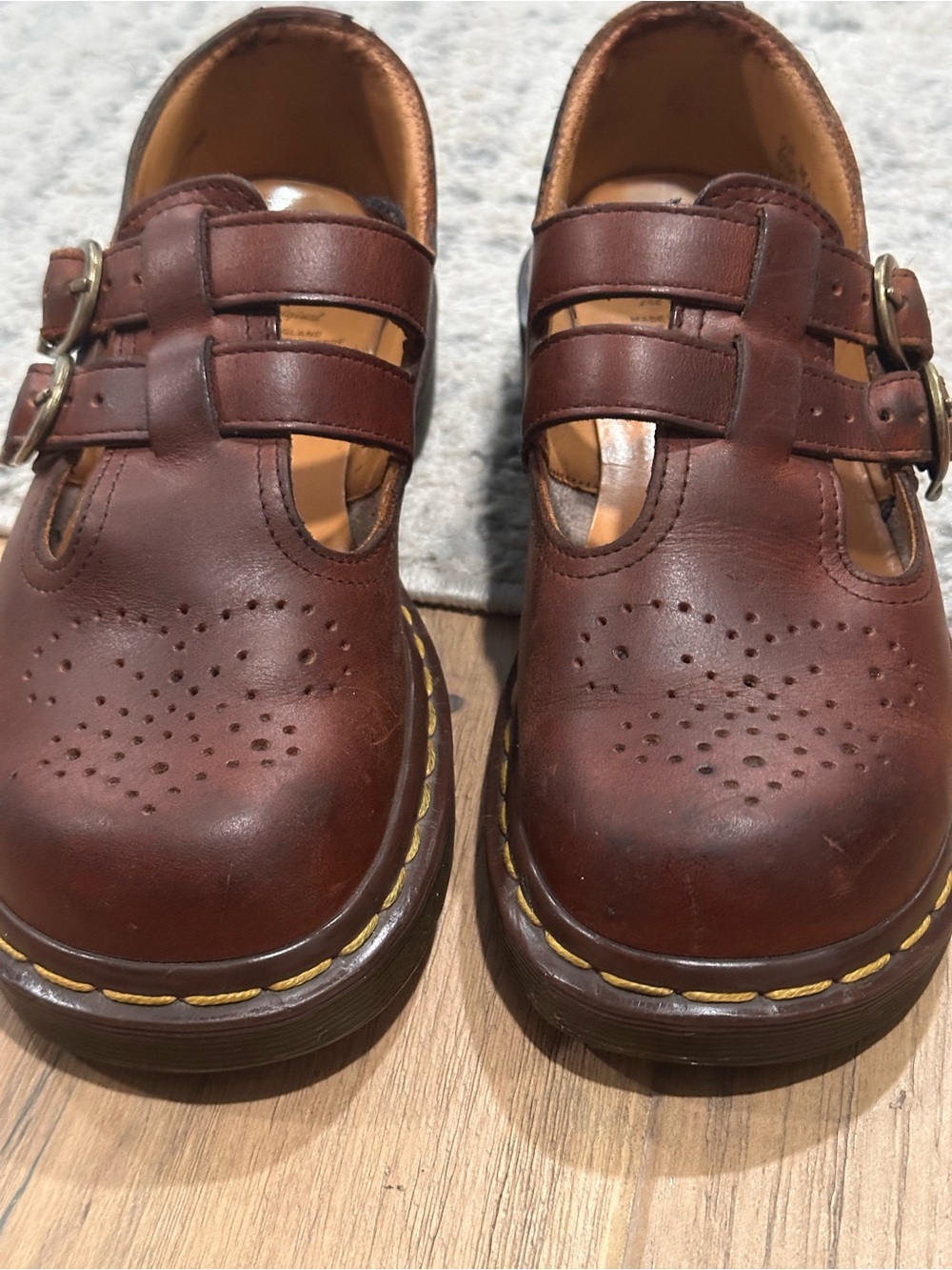 Dr. Martens UK Women's Brown Leather T-Bar Mary Jane - Picture 3 of 8